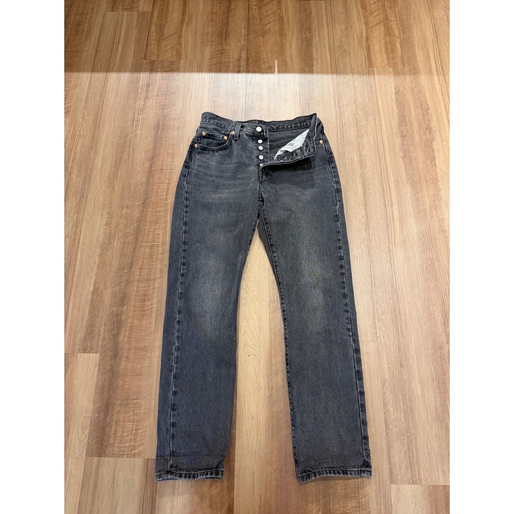 Levi's 501 Original Jeans Women 27 Black Straight Leg Button Fly Premium